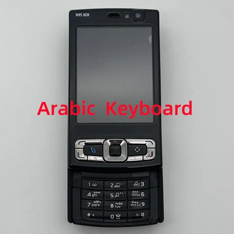 Оригинальный разблокированный мобильный телефон N95 8 ГБ 2G 3G 2,8 дюйма 5 МП Wi-Fi арабский русский иврит клавиатура смартфон, сделанный на 2007 г.