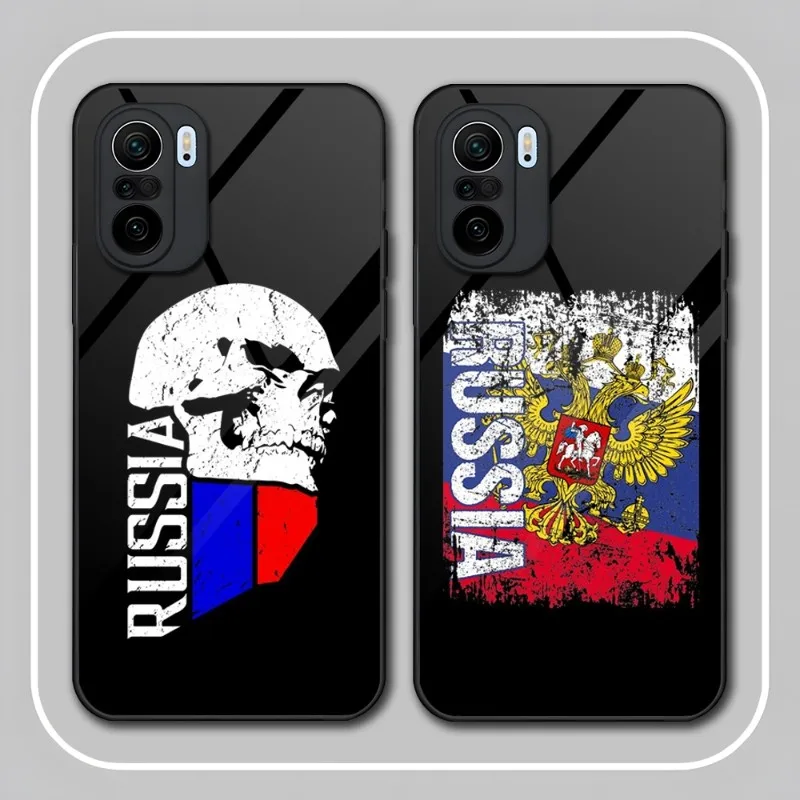 

Russia Flag Emblem Phone Case Tempered Glass For Redmi K40 K20 K30 K50 Proplus 9 9A 9T Note10 11 T S Pro Poco F2 X3 NFC Cover