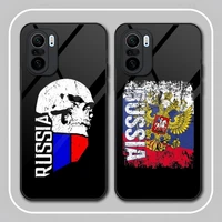 russia flag emblem phone case tempered glass for redmi k40 k20 k30 k50 proplus 9 9a 9t note10 11 t s pro poco f2 x3 nfc cover