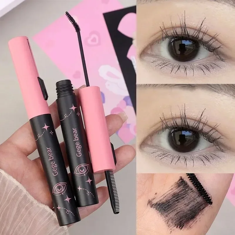 

Double-head Mascara with Eyelash Comb Slim Brush Black Brown Waterproof No-Smudge Natural Curling Enlarges Eyes Makeup Cosmetic