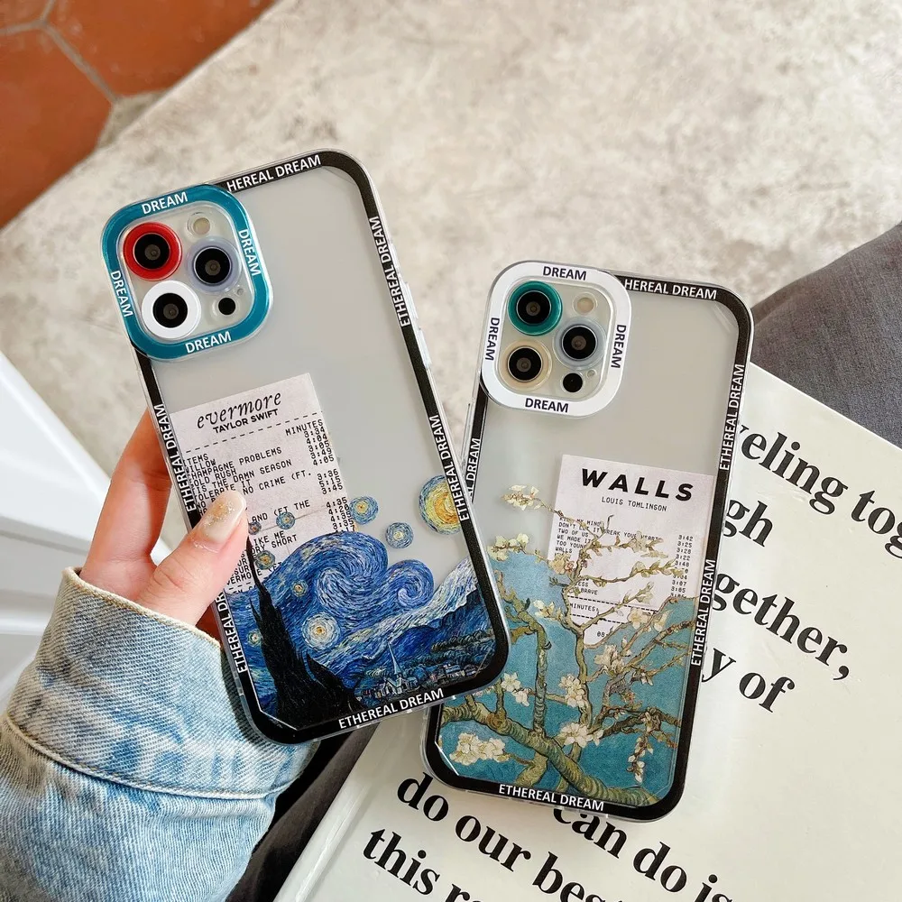 

Fine Hole Straight Edge Angel Eye Oil Painting Soft Shell For iphone 7 8Plus 11/12/13ProMax/XS/XR/XSMAX SE 2022 Cases Cover