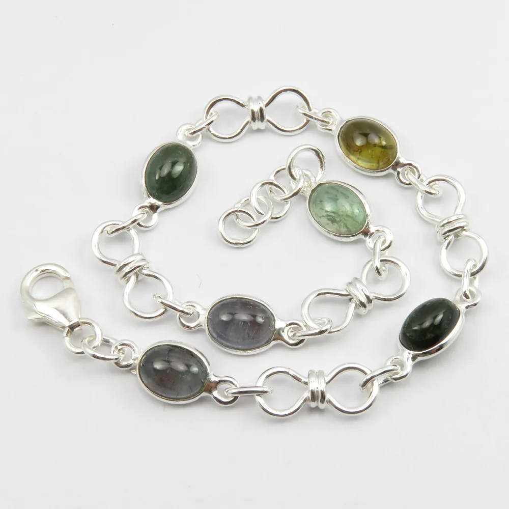 

Semi-precious Stone Rare Cabochon Bracelet Ladies Gems Jewelry