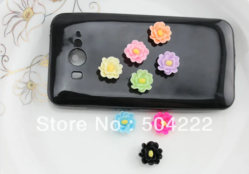 250pcs hand paint rose flower Decoden Supplies cabochons mixed colors 14mm matte resin rolled cabs | Украшения и аксессуары