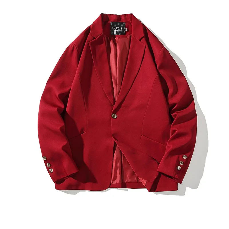 

New Men's Solid Color Casual One Grain Single Breasted Suit High Quality Lapel Collar Fashion Comfortable Top M-3XL