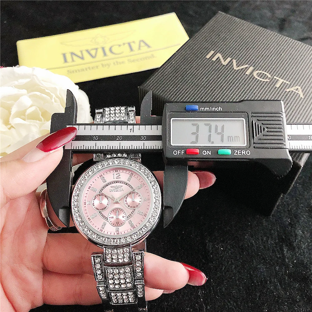 2023 European and American explosive alloy steel belt diamond-encrusted watch female women's star quartz watch