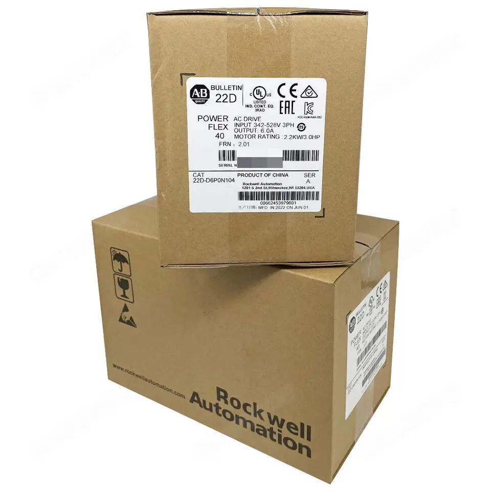 

Новый Запечатанный Allen Bradley 22D-D6P0N104 PowerFlex 40 2,2 кВт 3Hp, привод переменного тока