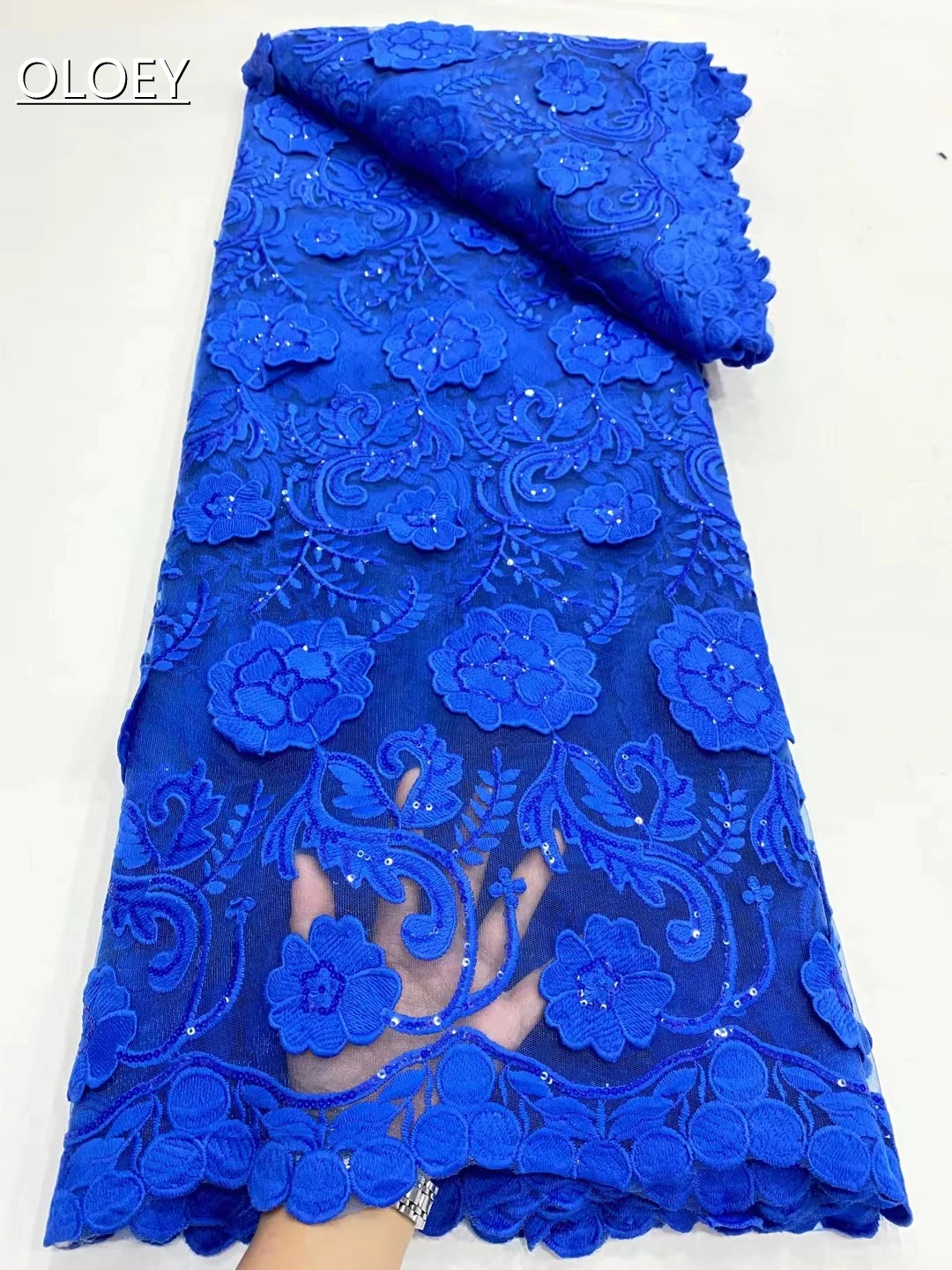 

Новейшая элегантная французская Тюлевая кружевная африканская вышивка блестками кружевная ткань для свадебного платья DFB3