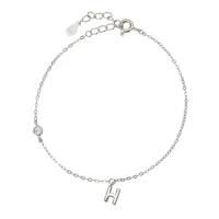 925 sterling silver h letter flash diamond bracelet for women 2022 new high end light luxury bracelet simple design hand jewelry