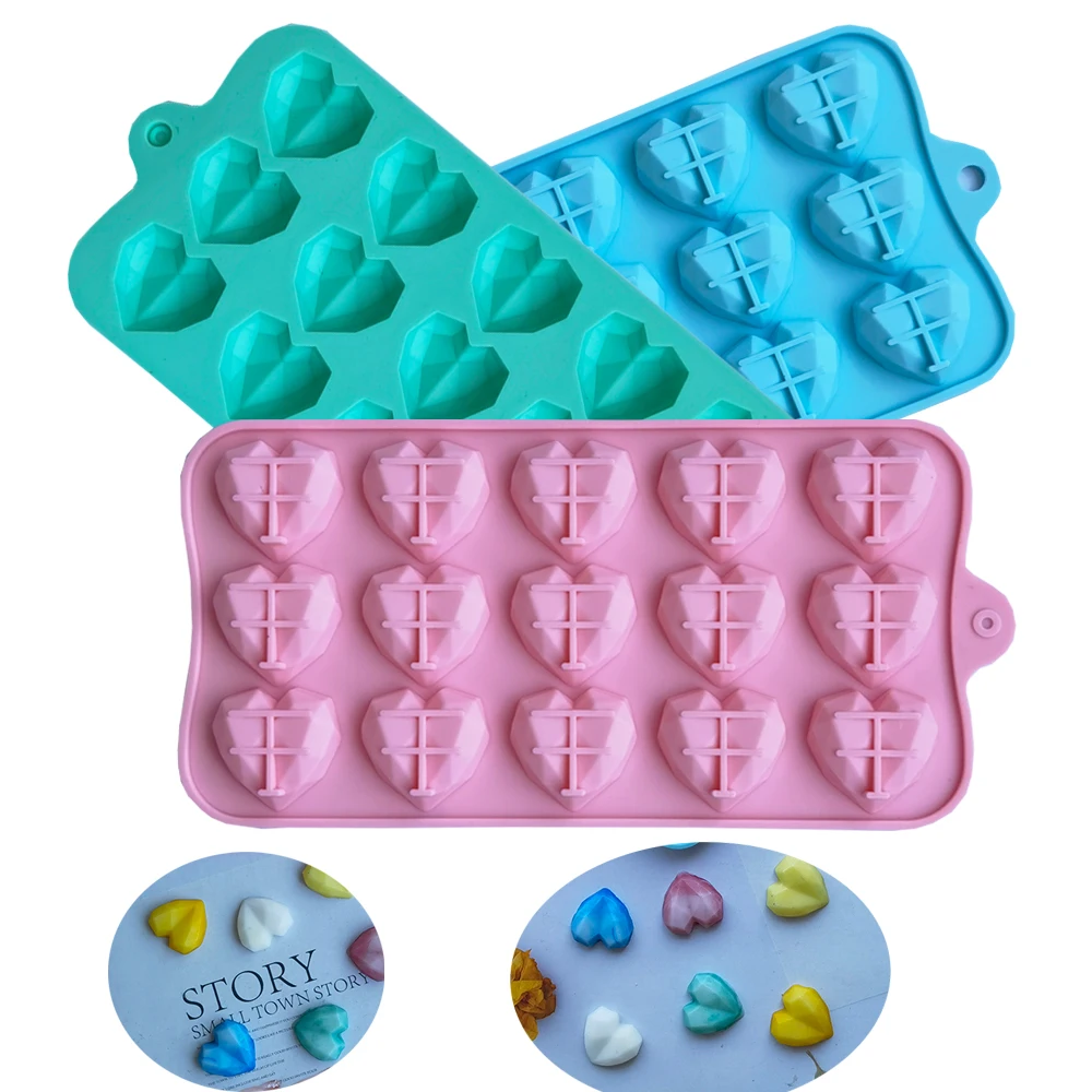 15 Cell Heart Shaped Silicone Chocolate Mold Candy pastry Mold Gummy Baking cake Decoration Tools silicone