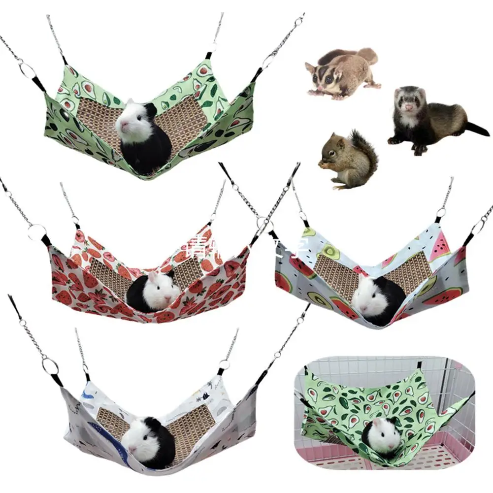 

1 pcs Small Pet Hamster Hammock Summer Breathable Cooling Mat Bag Cage Accessories Bedding For Squirrel Guinea Pig Minks