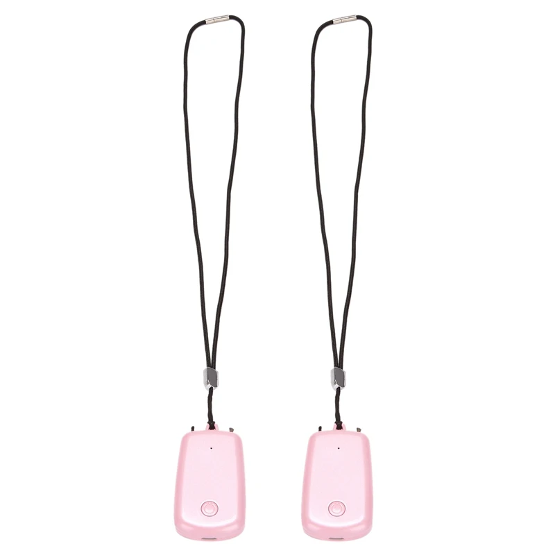 

2X Hanging Neck Air Purifier, Portable Car Oxygen Bar 230MAH Battery Negative Ion Air Purifier(Pink)