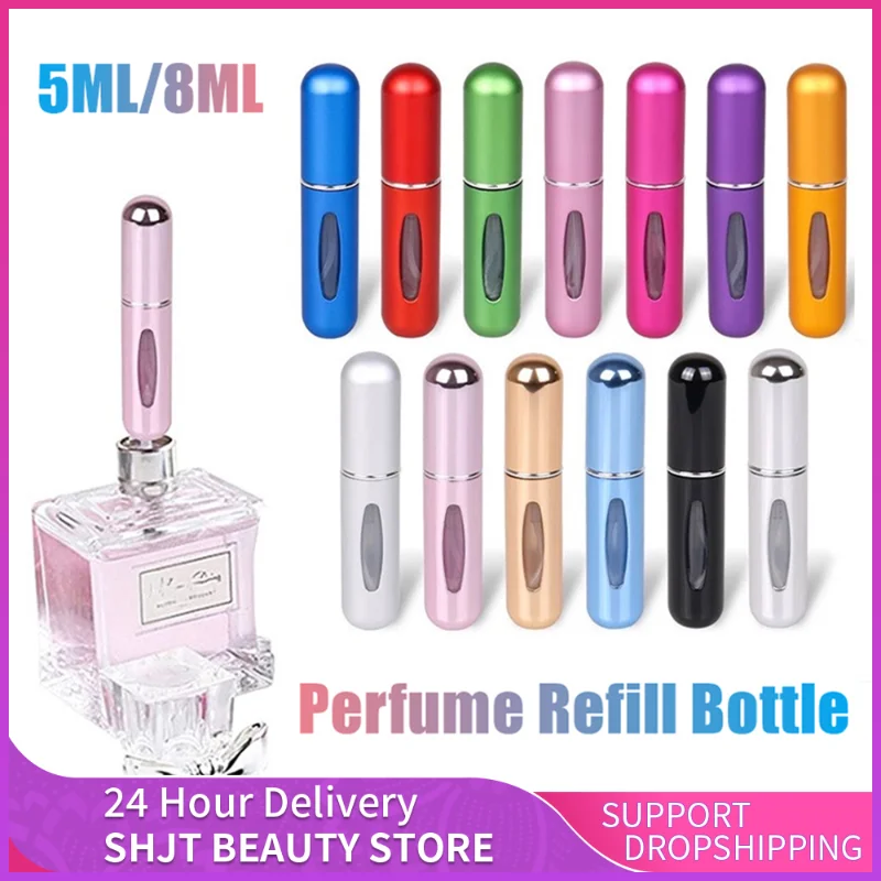 

5ml/8ml Perfume Refill Bottle Portable Mini Refillable Spray Jar Scent Pump Empty Cosmetic Containers Atomizer for Travel Tool