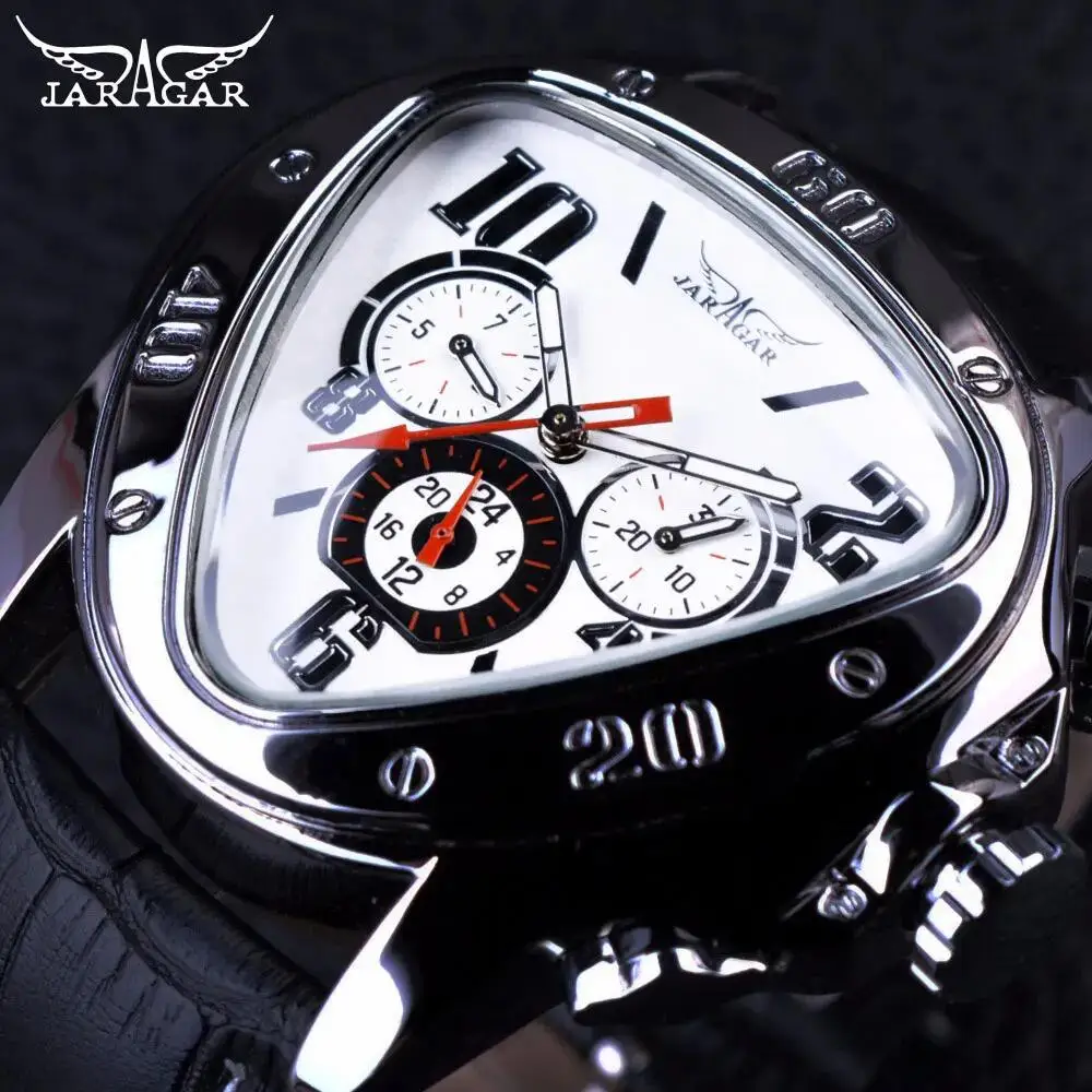 Фото Мужские часы JARAGAR 951 Luxury Automatic Mechanical Business Watch Racing Design Geometric Triangle Casual Fashion Reloj Hombre №4