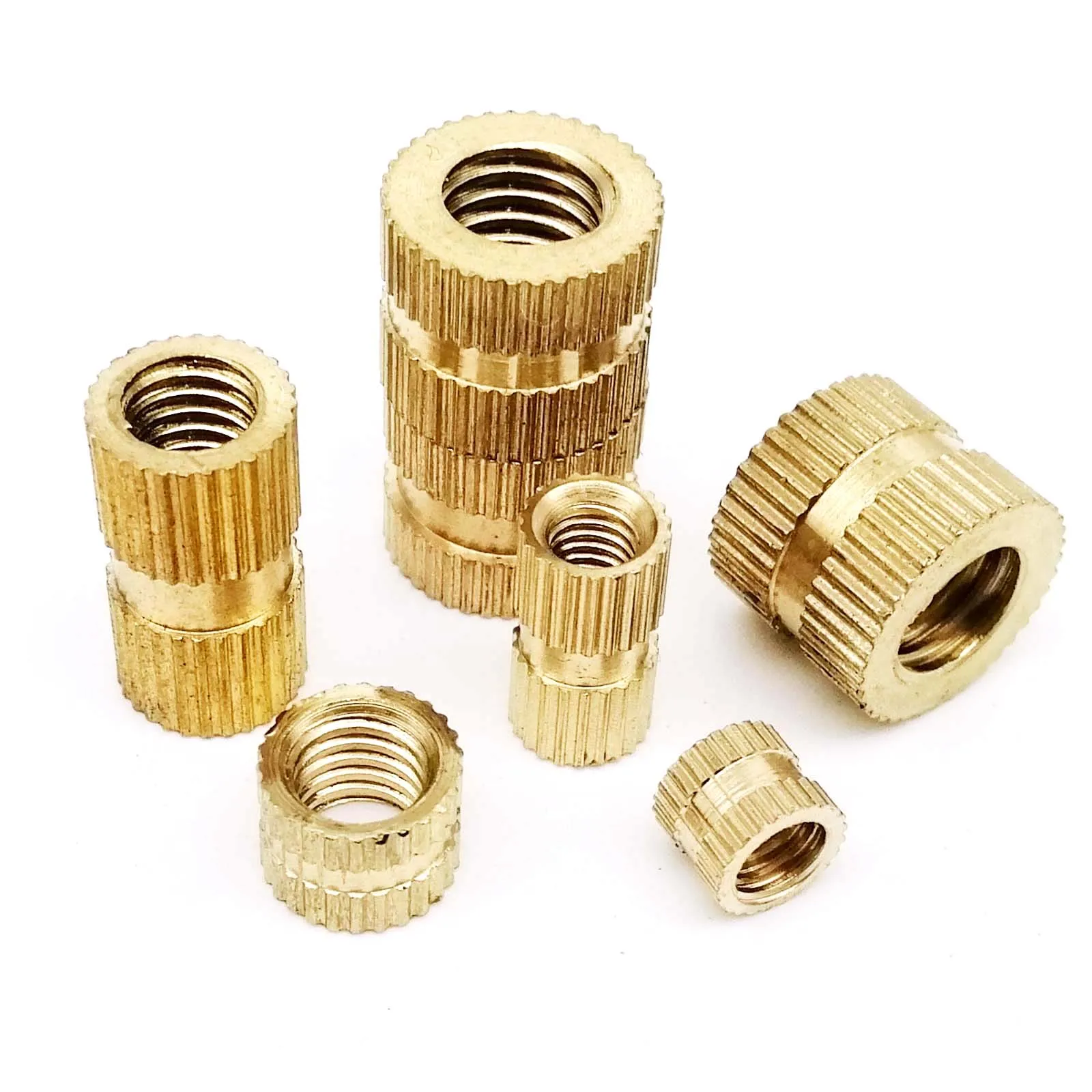 

5/10/25/50pcs M1.6 M2 M2.5 M3 M4 M5 M6 M8 M10 Solid Brass Pure Copper Thread Injection Molding Knurl Embedded Insert Nut Nutsert