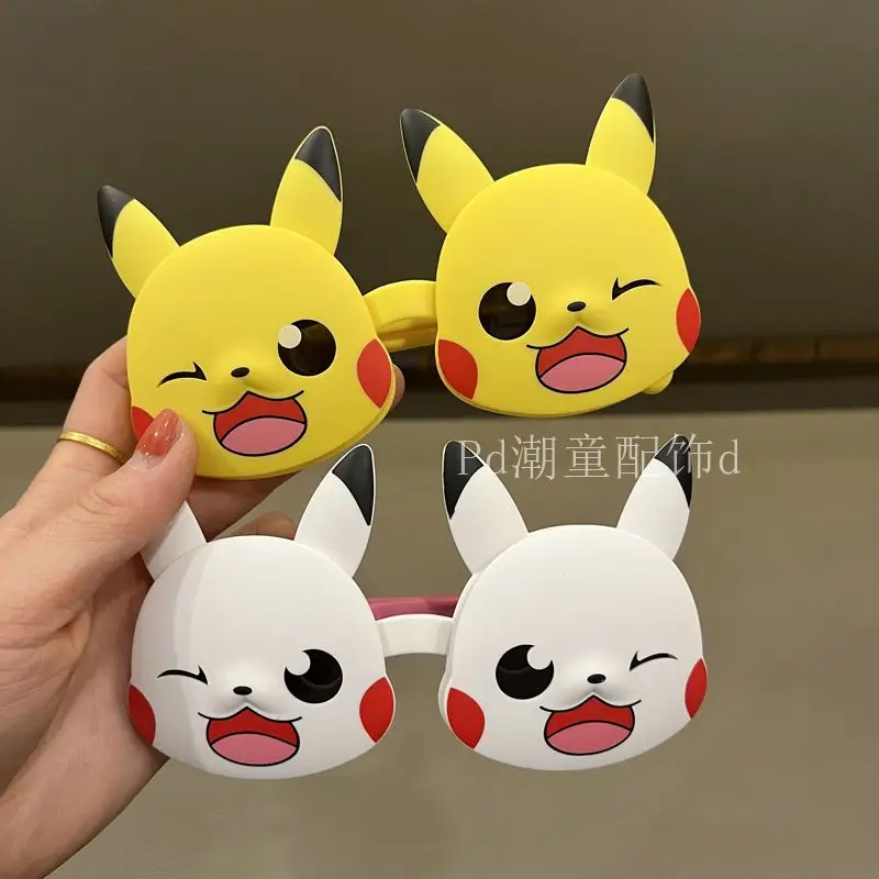

Солнцезащитные очки Ins Pikachu Kawaii Pokemon, милые Мультяшные детские летние поляризационные солнцезащитные пластиковые очки с защитой от УФ-лучей