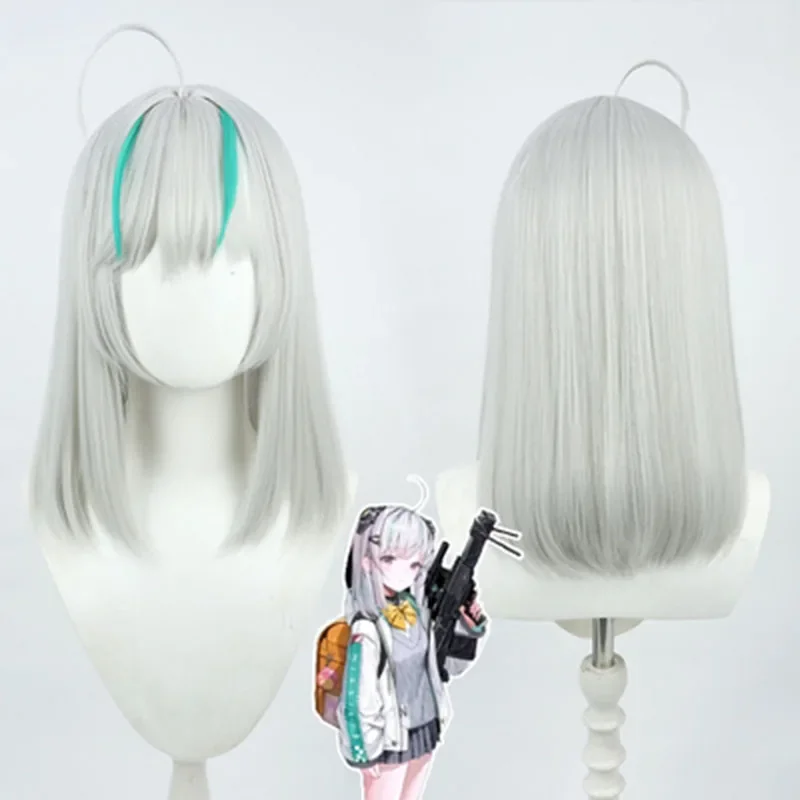 Парик для косплея из игры NIKKE Admi косплей богини победы серебристый средней длины
