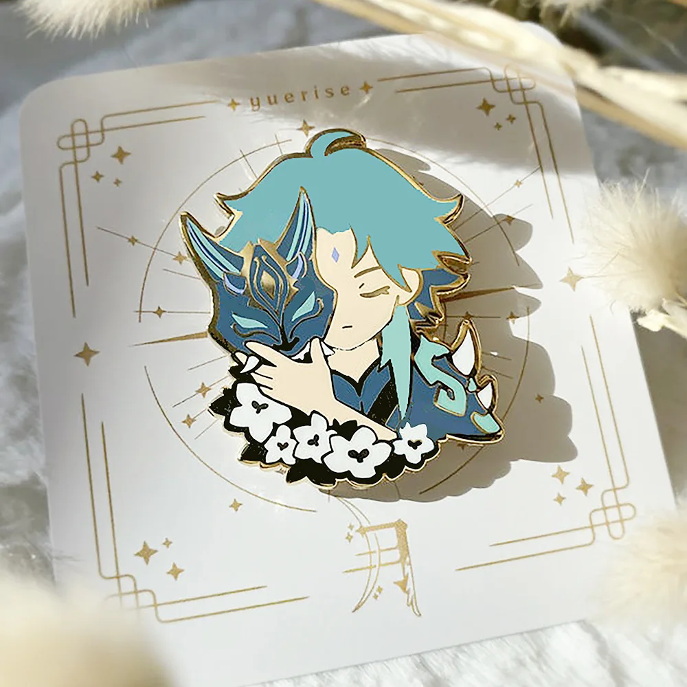

New Genshin Impact Xiao Anime Pins for Backpacks Hu Tao Morax Game Enamel Pin Original Design Cartoon Metal Badge Brooch Pin