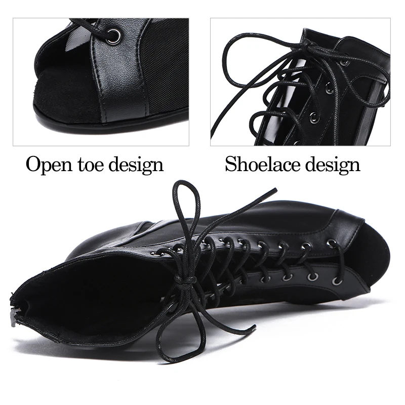 DKZSYIM Latin Dance Shoes Woman Girls High Top Ballroom Dancing Shoes Women High Heels Salsa Jazz Big Size 33-44 Dance Boots