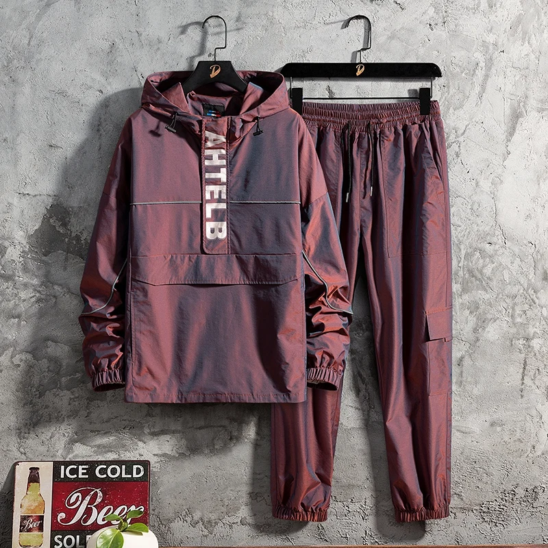 

2022Suit Spring and Autumn New Trendy Loose Casual Hooded Coat Men's Clothing Cool and Wild Sets