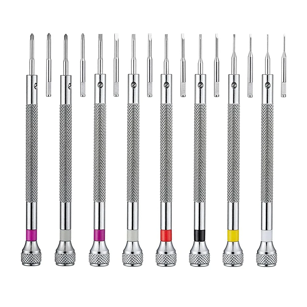 

8PCS Watch Screwdriver Set,Micro-Precision Jewelry Screwdriver 0.6-1.6mm,with 8 Extra Replacement Blade for Watch Repair