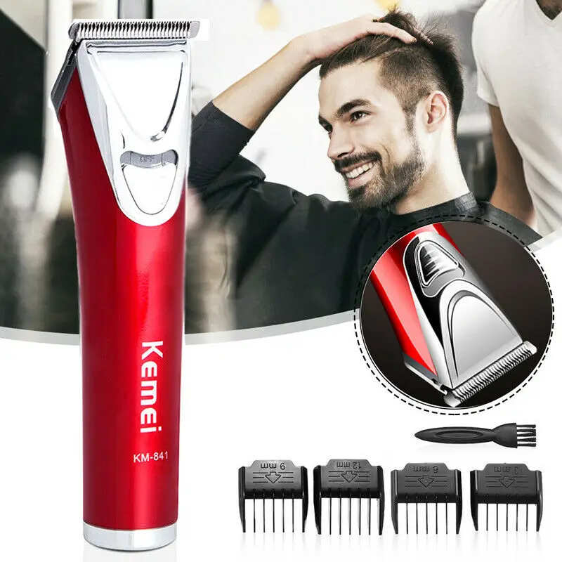 

Профессиональная перезаряжаемая красная машинка для стрижки волос с европейской вилкой, триммер, электрическая бритва для бороды, мощная Мужская машинка для стрижки волос, салонная бритва