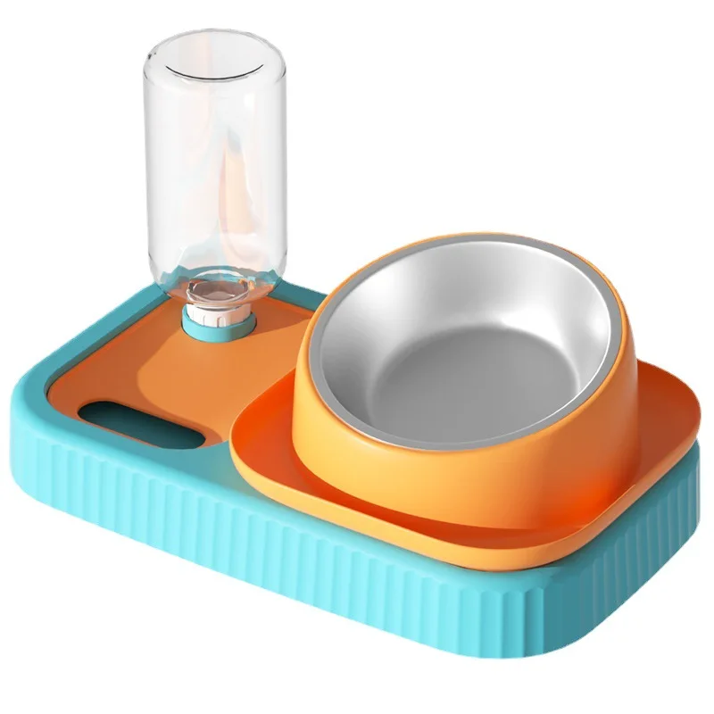 

Stainless Steel Cat Bowl Detachable Dog Dishes Cat Feeder Dog Food Dish Drinker For Pet Automatic Kitten Drinking Bowl Supplies