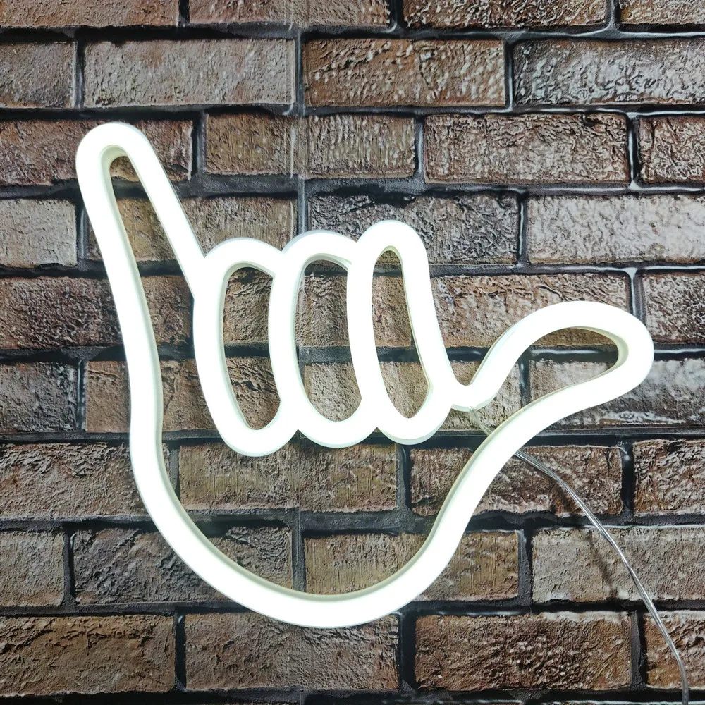 

LED Neon Sign Light Wall Hanging Night Lamp Finger Xmas Party Home Room Decor YYY1552