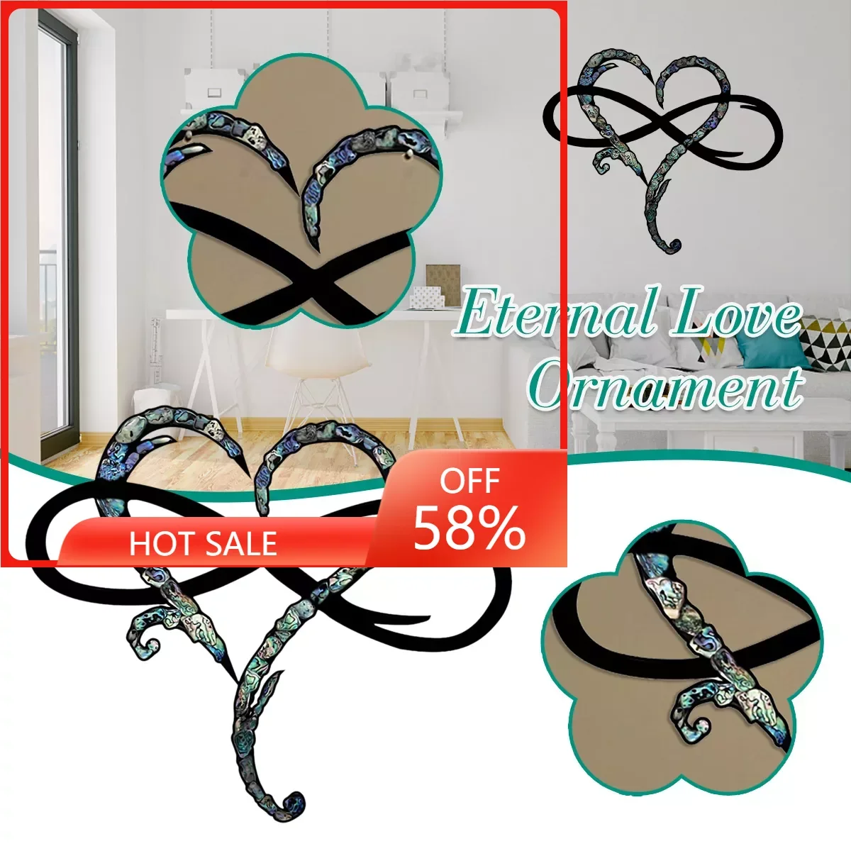 

Metal Wall Decoration Unique Design-wall Art Room Decoration Eternal Love Infinite Heart Iron Art Decoration Interior Decoration