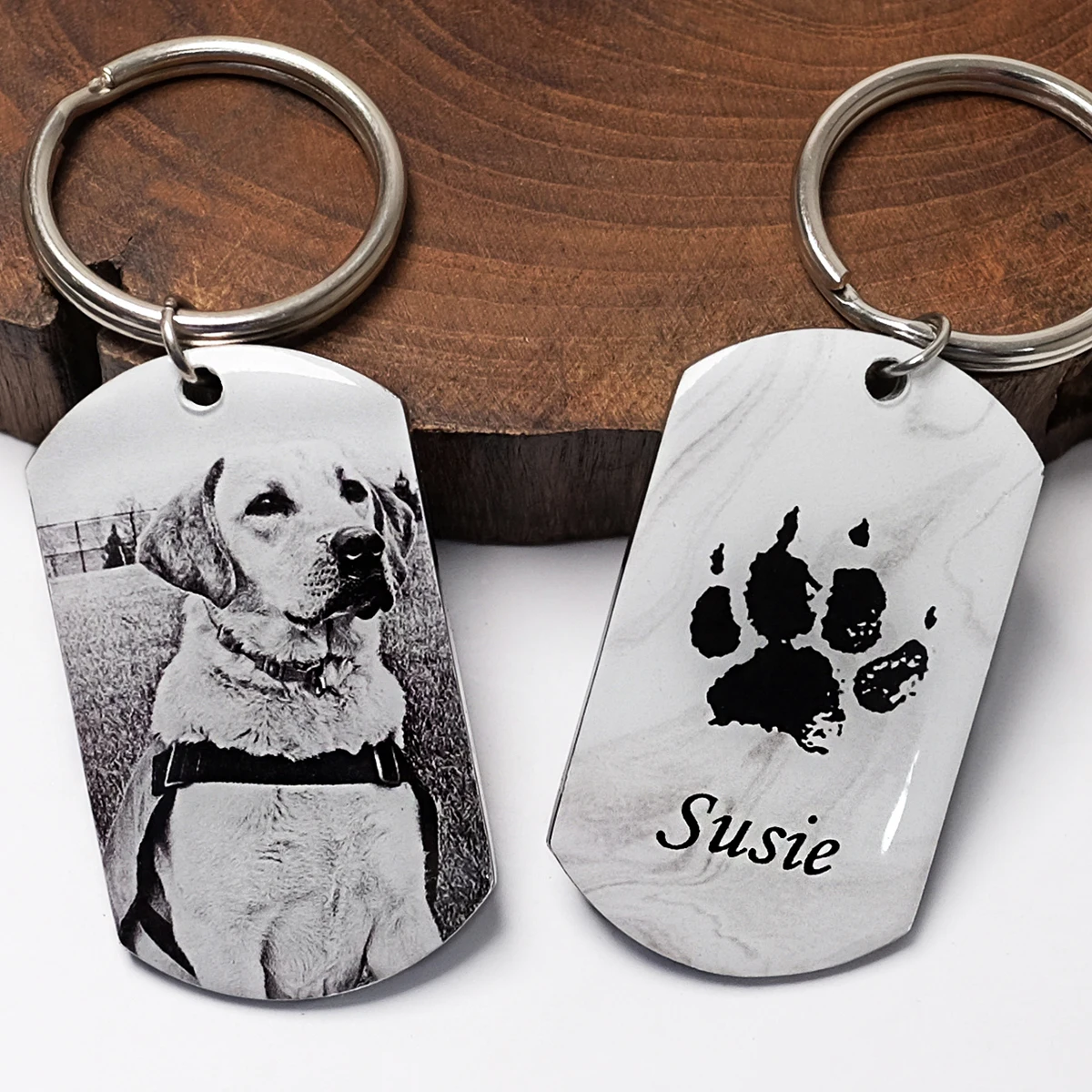 

Custom Dog Photo Keychain Dog Tag Keychain with Picture Personalized Keychain for Dog Lover Memorial Gift for Him Pet Loss Gift