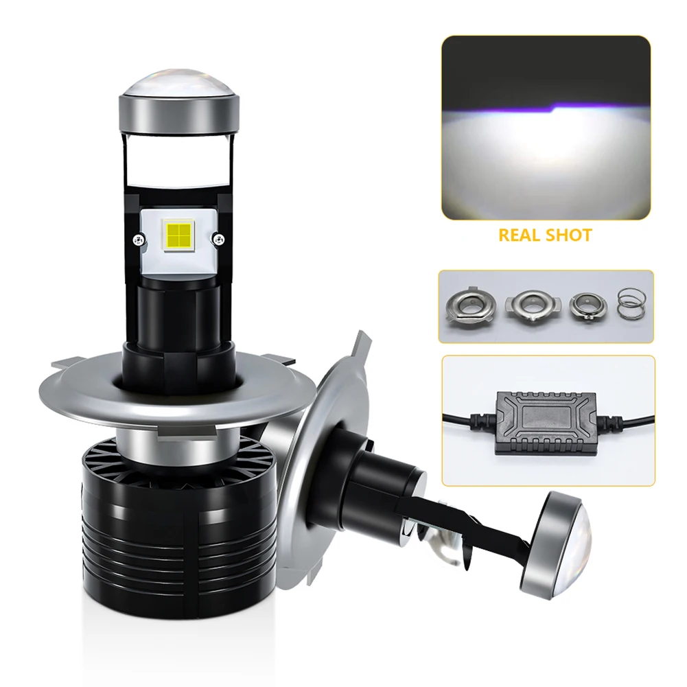 

Car Projector Lens Lamp 70W Headlight Mini Lens LED Projector Bulb High Brightness for Auto Motorcycles with H6 H4 HS1 Interface