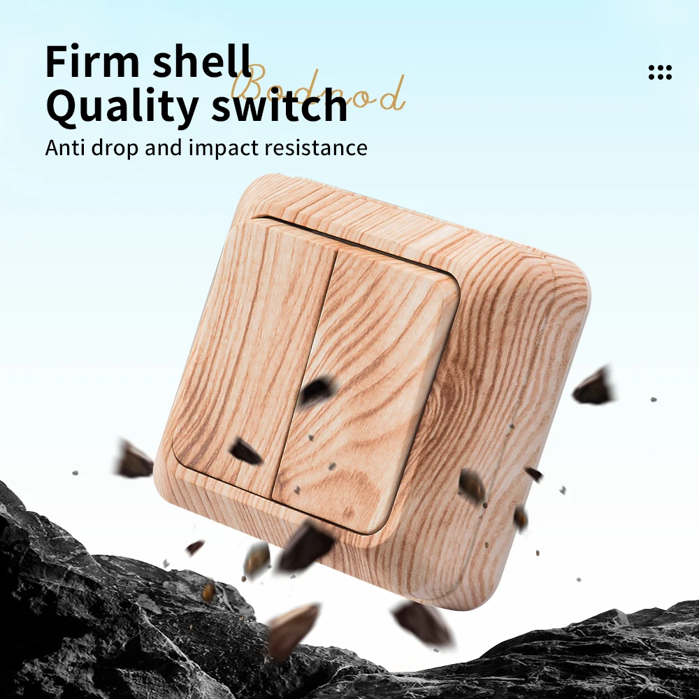 Винтажный настенный переключатель с имитацией дерева