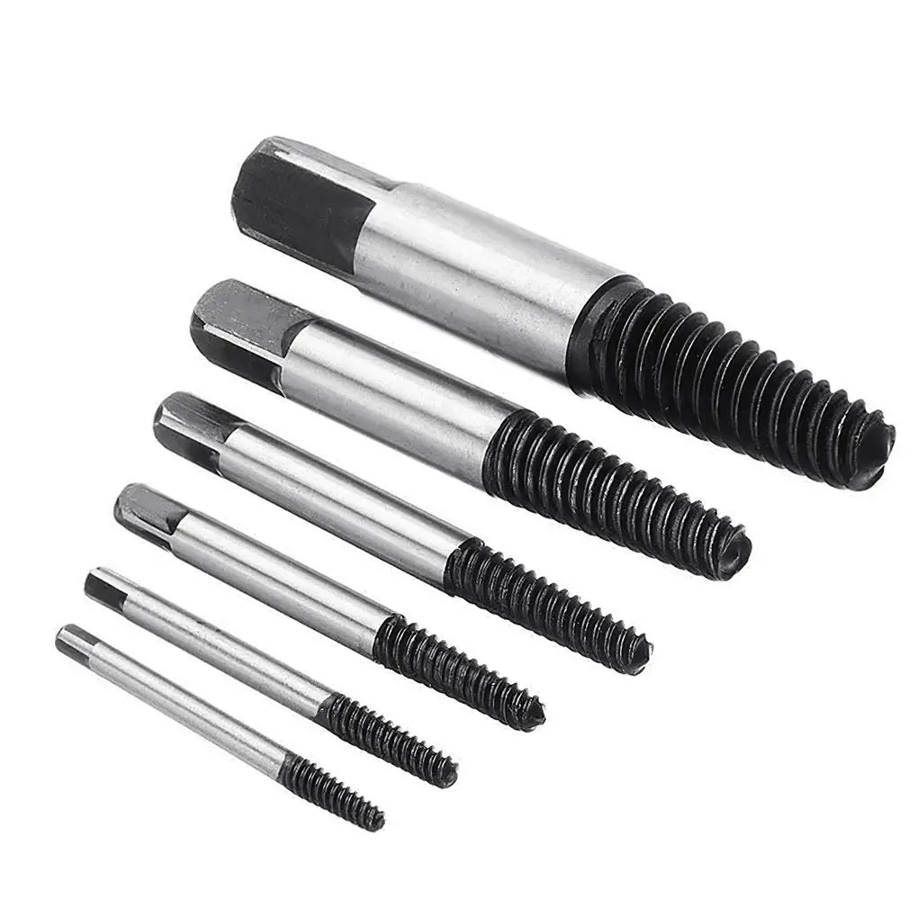 

6pcs Screw Extractors Set Metalworking Woodworking Fastening Accessory with Thread Screws Remover Hardware Hand Tool