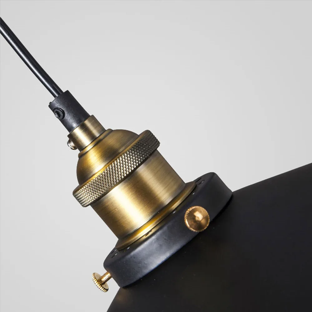 Подвесной ретро-светильник Mengjay E27 лампа Эдисона из черного металла затеняющий