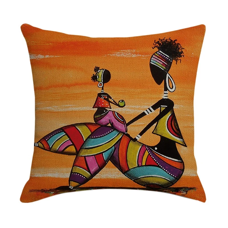 

Наволочка в африканском стиле, льняная подушка с узором для украшения автомобиля, 45 х45 см