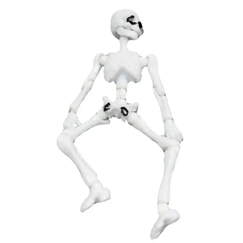 

Moveable Joint Skeleton Halloween Party Scary Decoration Kid Adults Prank Toys Mini Skull Action Figure Model Skeleton Toy