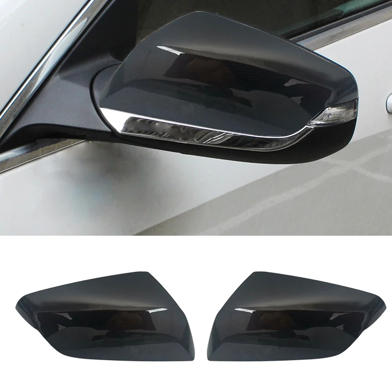 

1 Pair Left Right Side Rearview Wing Mirror Cover Cap Replacement Fit for Chevrolet Malibu 2016 2017 2018 2019-2022 Dark Grey