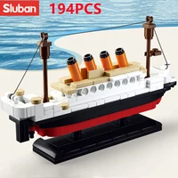 sluban building block toys small size titanic 194 pcs bricks b0576 compatbile with leading brands big ship construction kits