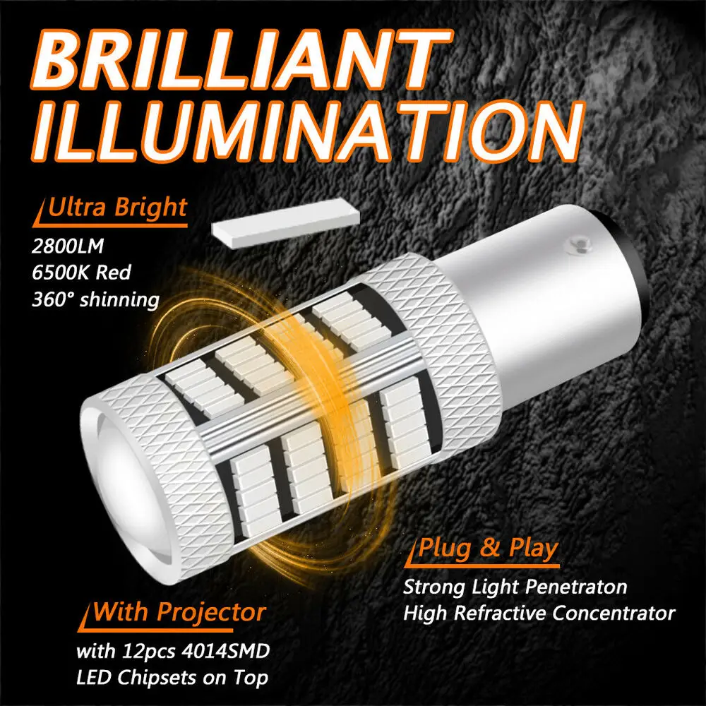 Glofe 1157 7528 2057 2357 Red Led Stop Turn Signal Brake Tail Light Bulbs Bay15D | Автомобили и мотоциклы