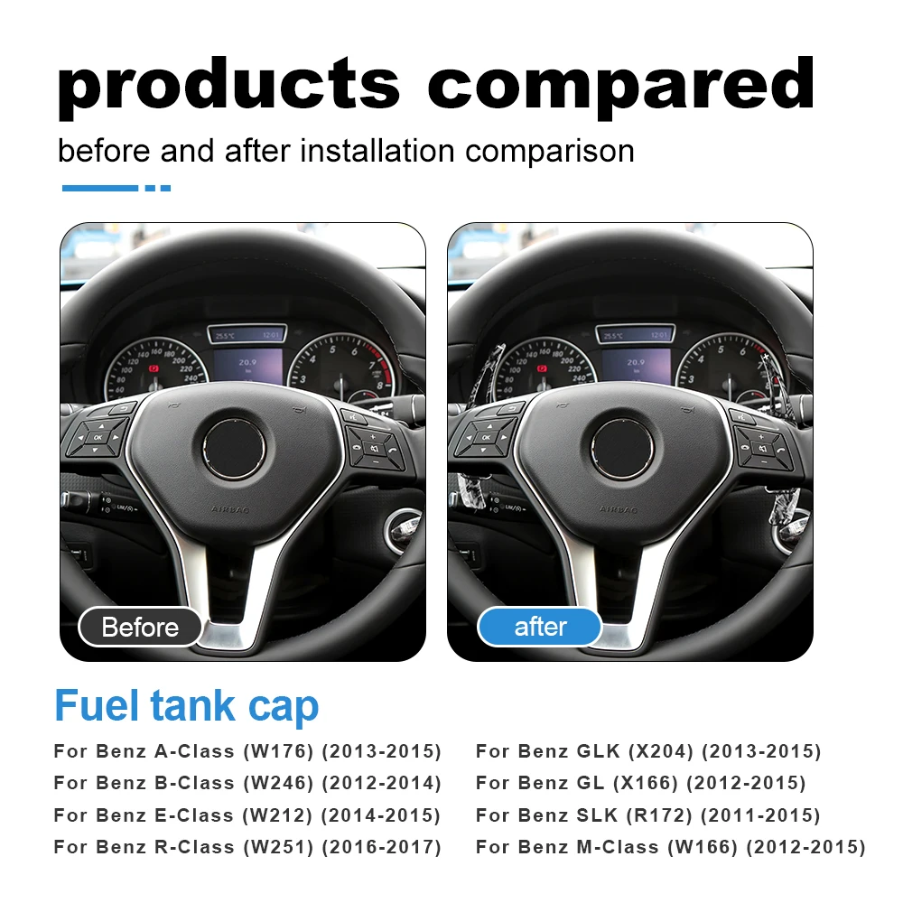 Для Mercedes Benz A B Class W447 W176 W246 MB SLK R172 CLA C117 GLA X156 углеродный АБС автомобильный чехол для рулевого колеса