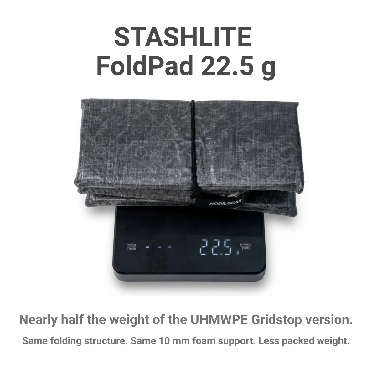 Фото [HODR GEAR] STASHLITE FoldPad: Сверхлегкая складная подушка для сидения из Dyneema ®   Рюкзак для ноутбука DCF Shell или UHMWPE Gridstop Option, размером с ноутбук, для кемпинга №2
