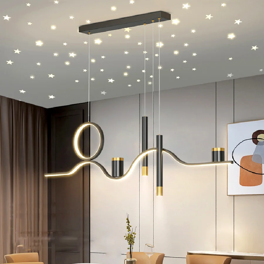 

Потолочный вентилятор со светодиодсветильник кой и управлением, лампы для потолка в столовую, подвессветильник светильники для помещений, ...