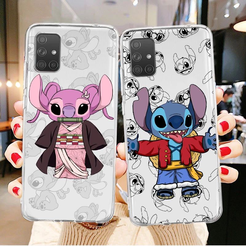 

Disney Stitch Luxury Art Phone Case For Samsung A73 A72 A71 A53 A52 A51 A42 A33 A32 A23 A22 A21S A13 A12 A03 5G Transparent