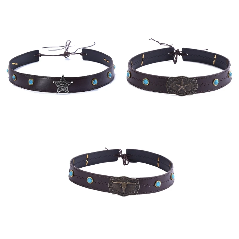 

Кожаные ремешки для шляп, регулируемые унисекс, украшения для шляп в стиле вестерн, ленты для ковбойской шляпы Fedora