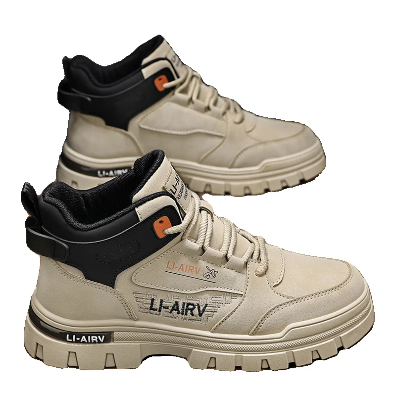 Men's Shoes 2024 Autumn New Trendy High-Top Cargo Wind Retro Wear-Resistant Sports Mountaineering Outdoor Work Boots