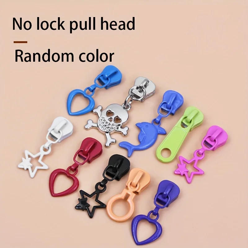 50 шт. разноцветные резиновые головки на молнии