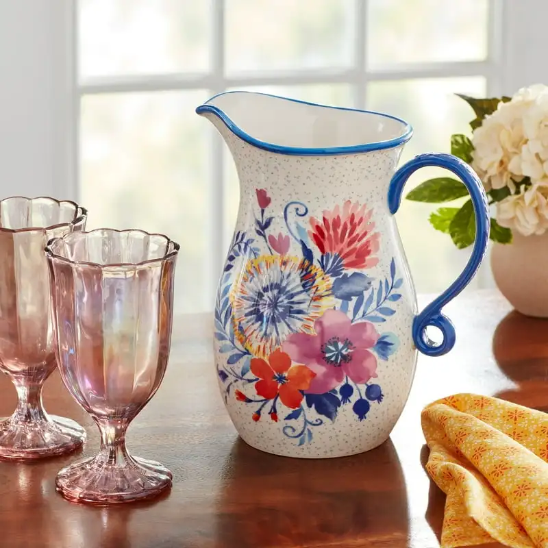 

Whimsy Stoneware Pitcher, Blue