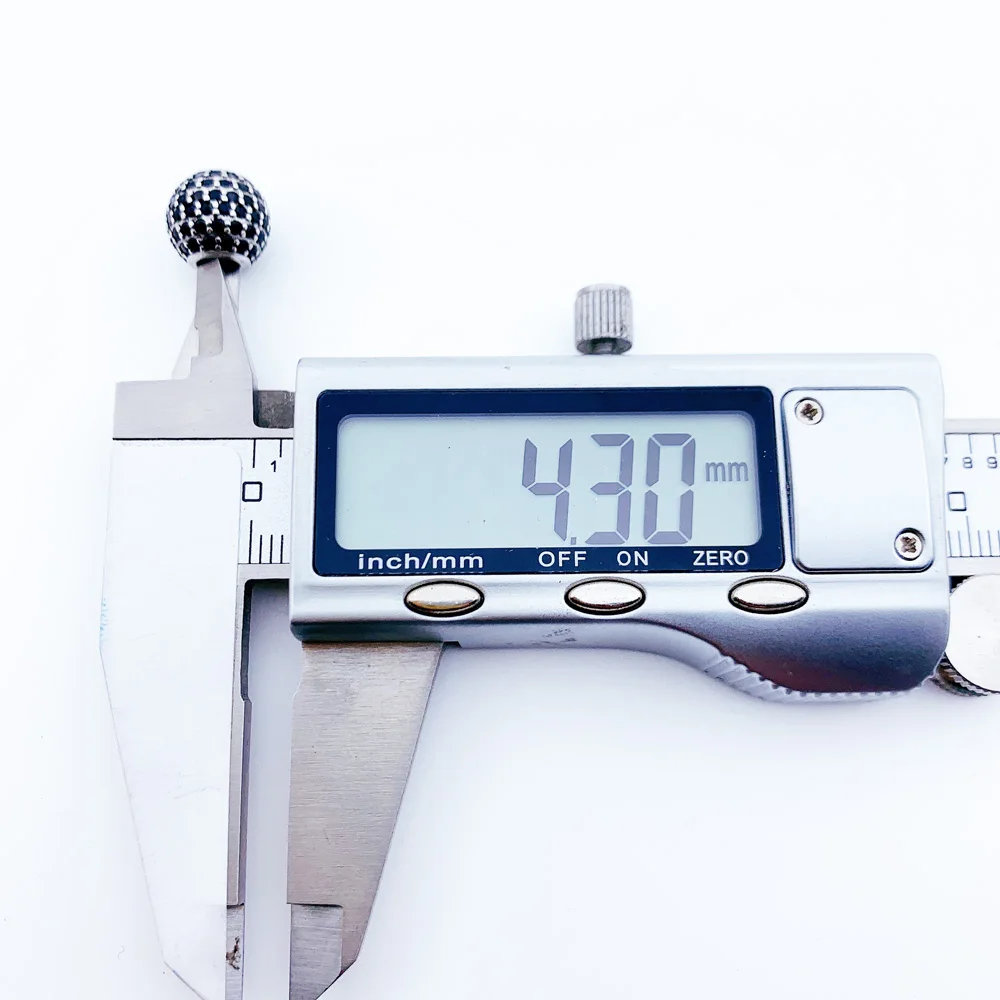 Шарм-шарик из серебра 925 пробы с черным кристаллом циркония |