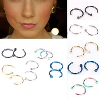 5612pcsset fashion gold silver color stainless steel open hoop fake piercing nose ring clip body jewelry for women wholesale