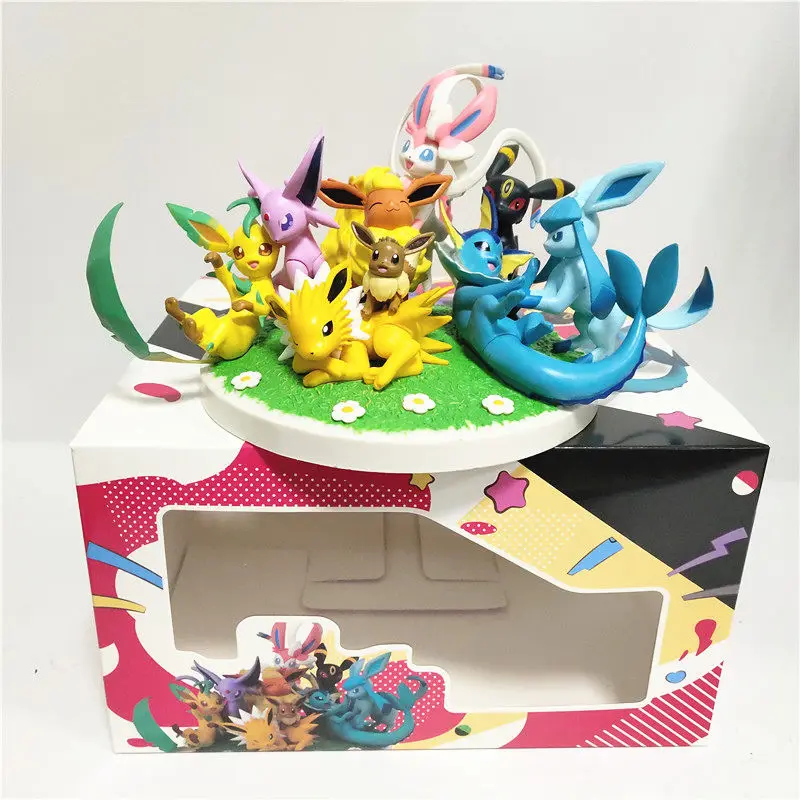 

Anime Pokemon Eevee Eeveelution Flareon Vaporeon Pvc Action Model Decoration Ornaments Statue Doll Toys Presents For Children