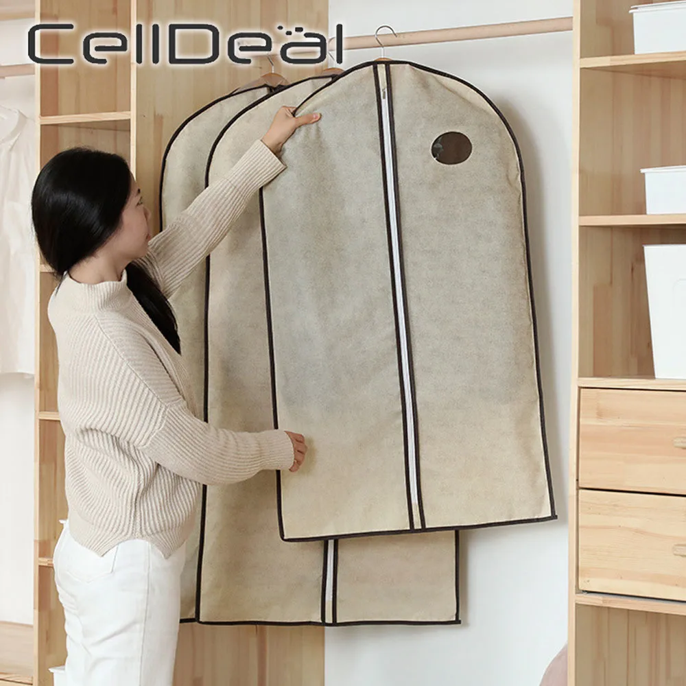 

Clothes Hanging Garment Dress Clothes Suit Coat Dust Cover with Zipper Pouch Case Organizer Wardrobe Household Storage Bags